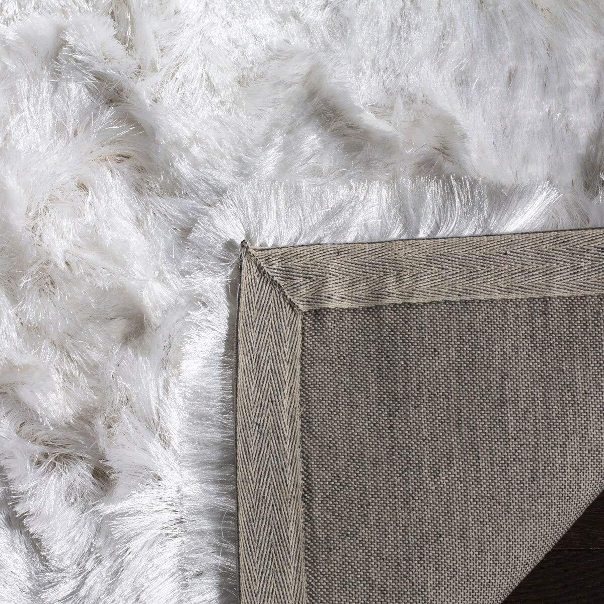 SAFAVIEH Ocean Shag Collection Area Rug - 8' x 10', Ivory, Handmade Solid, 2.4-inch Thick Ideal for High Traffic Areas in Living Room, Bedroom (OCG101A)