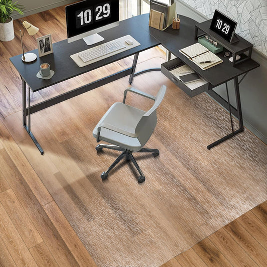 Clear Chair Mat, TYDLE 50" x 65" Large Office Chair Mat for Hard Floor, Vinyl Floor Mat for Gaming Chairs, Slip Resistant Floor Protector Rolling Computer Desk Mat for Hardwood Floor, Clear