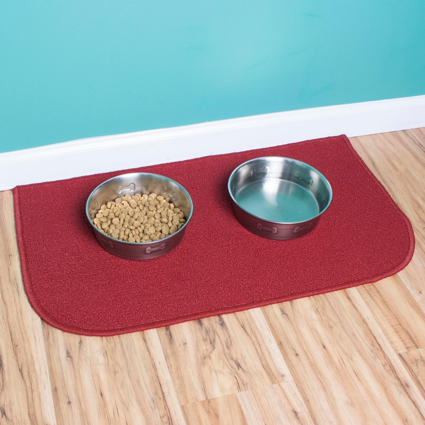 Ritz Solid Accent Rug: 18" x 30" Stain Resistant Kitchen or Living Room Floor Mat, Latex Backing, Machine Washable, Red