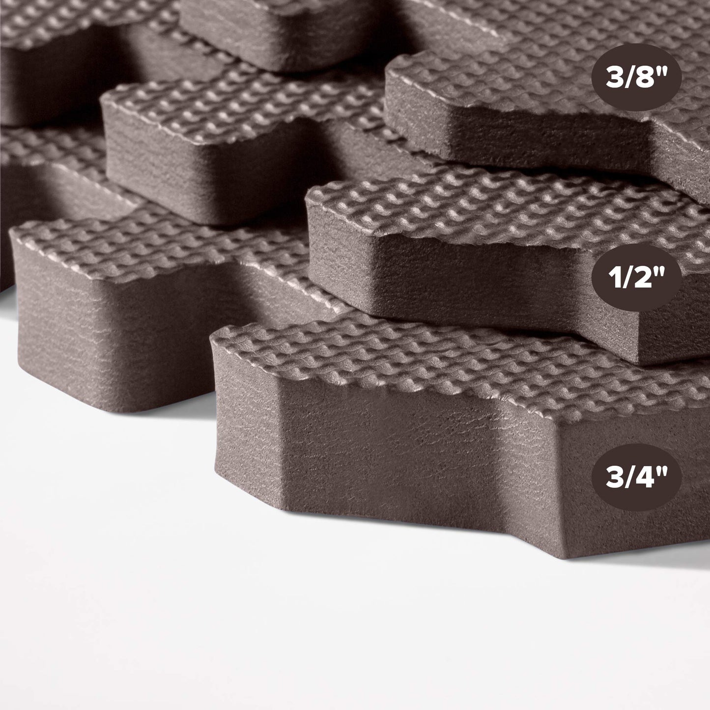 We Sell Mats 1/2 Inch Thickness Multipurpose EVA Foam Floor Tiles, Interlocking Floor Mat for Indoor Gym and Home Use, 24 in x 24 in, Brown, 24 Square Feet (6 Tiles)