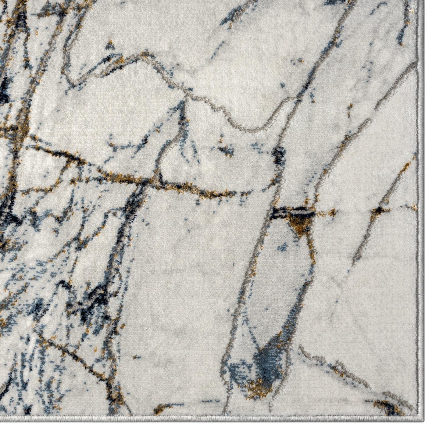 LUXE WEAVERS Marble Effect Abstract Blue 5x7 Area Rug