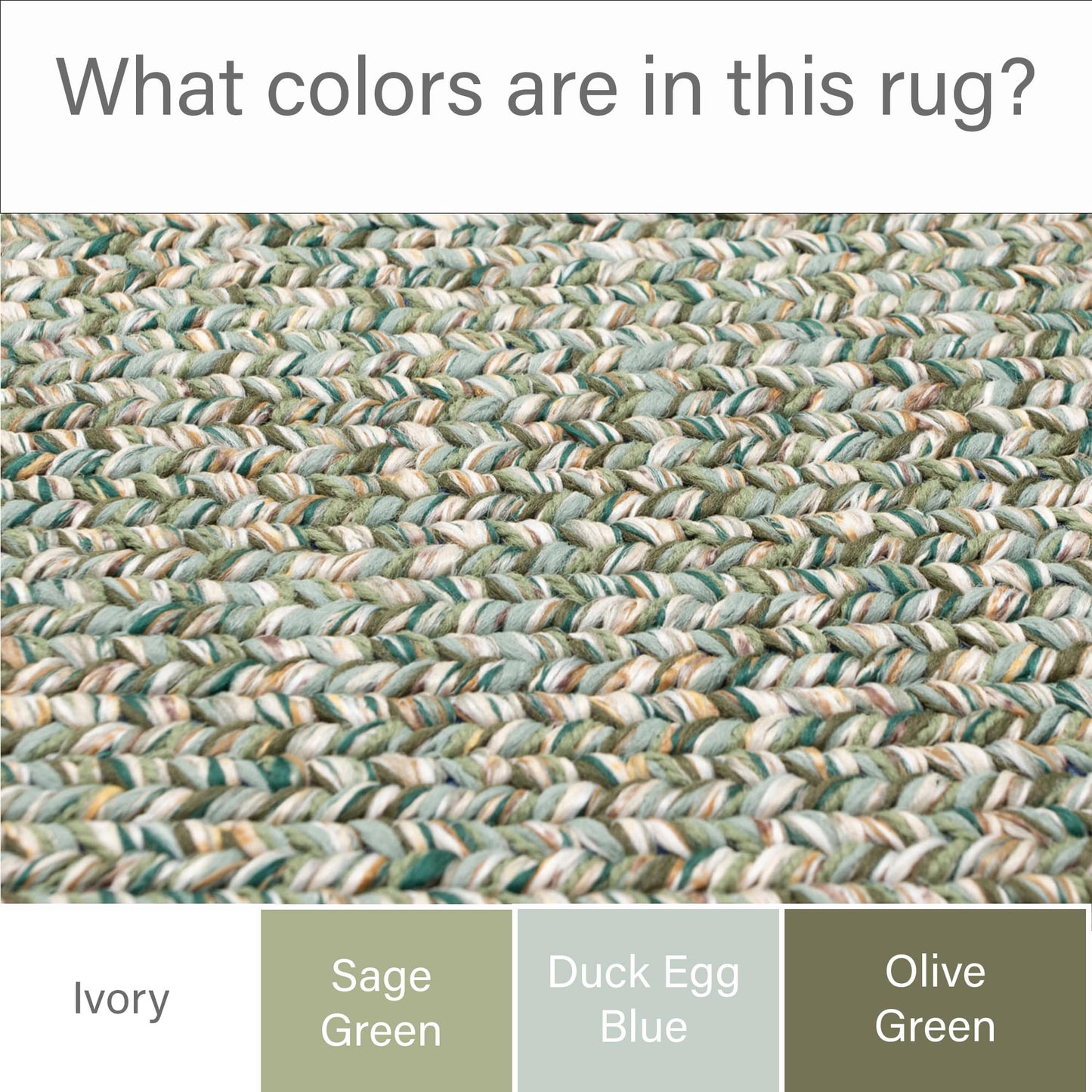 Super Area Rugs Rustic Farmhouse Living Indoor/Outdoor Reversible Braided Rug - Made in USA - Green Mix 2' X 3' Oval