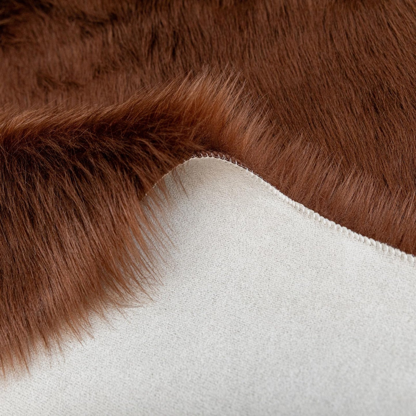 AbunHeri Brown Bear Rug Faux Cowhide Rug Animal Print Area Rug Faux Sheepskin Fur Carpet Decor for Living Room Brown 5.1x6.1 Feet