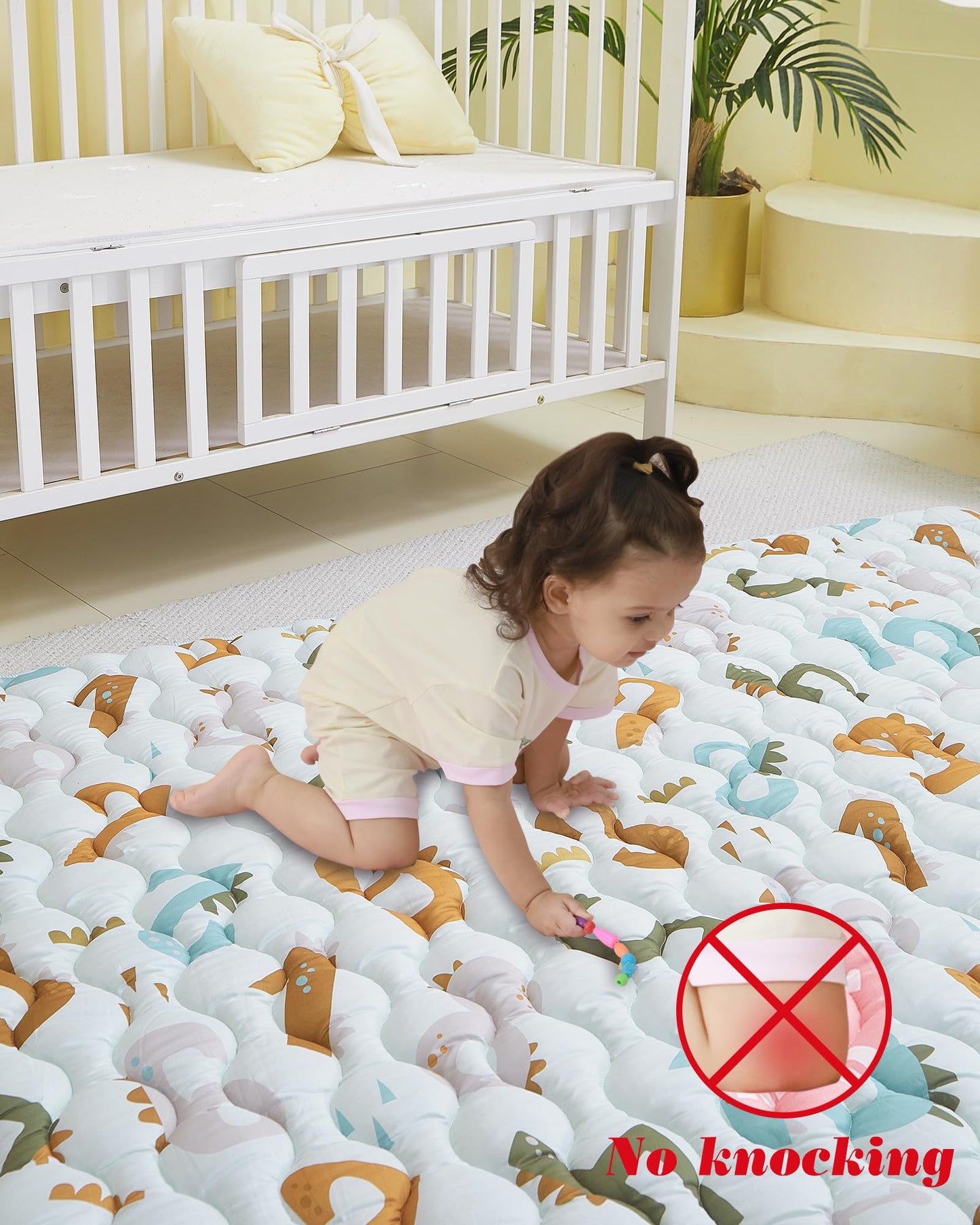 Viviland Baby Mats for Floor, 50x50 Inch Playpen Mat, Thick Playmat for Baby and Toddlers Infants, Non-Slip & Machine Washable, Blue Numbers