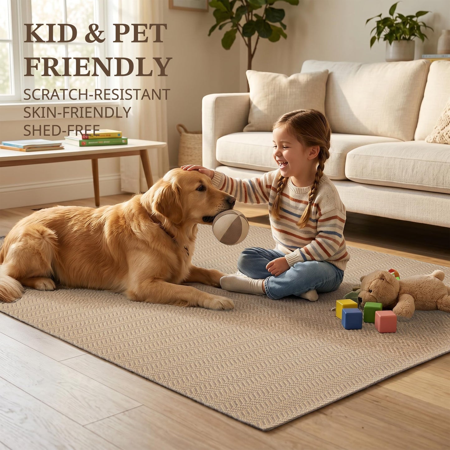 MatEssenz 2'x6' Faux Linen Runner Rug, Washable Woven Textured Long Hallway Carpet, Slip Resistant Gel Backing Indoor Floor Runner for Kitchen Entryway Laundry Room, Khaki