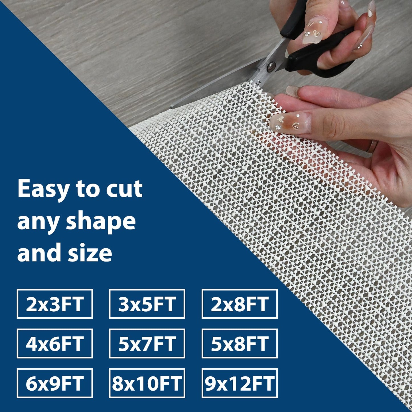 Non Slip Rug Pad Gripper for Hardwood Floors, 8x10 Extra Thick Carpet Pads for Area Rugs, Under Carpet Anti Slip Mat, Keep Your Rugs Safe and in Place