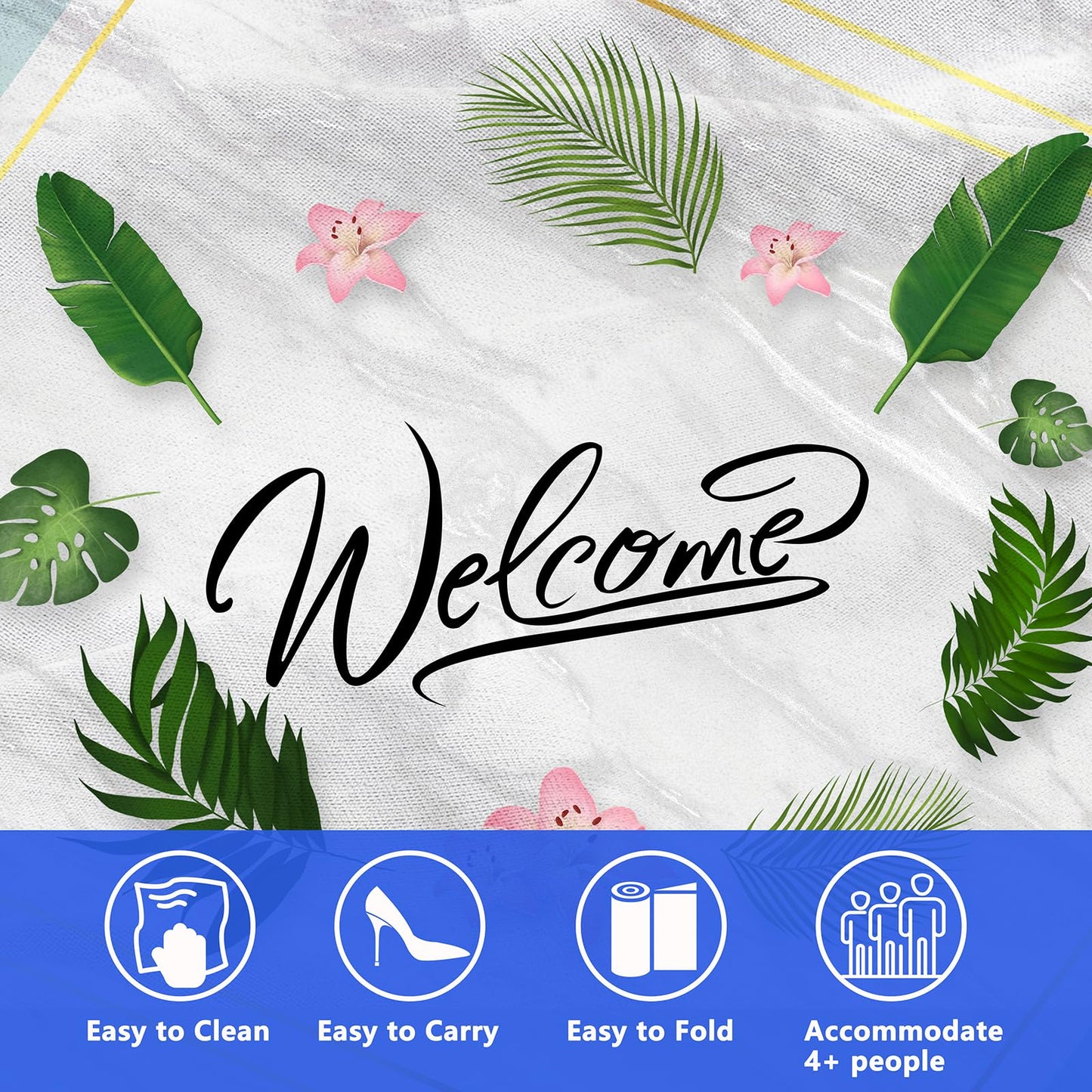 DanCoom Picnic Blanket, Foldable Waterproof Sand Mat, Extra Large Picnic Blanket Outdoor Picnic Mat Beach Blanket for Park Grass Camping Hiking Travel Family Concerts