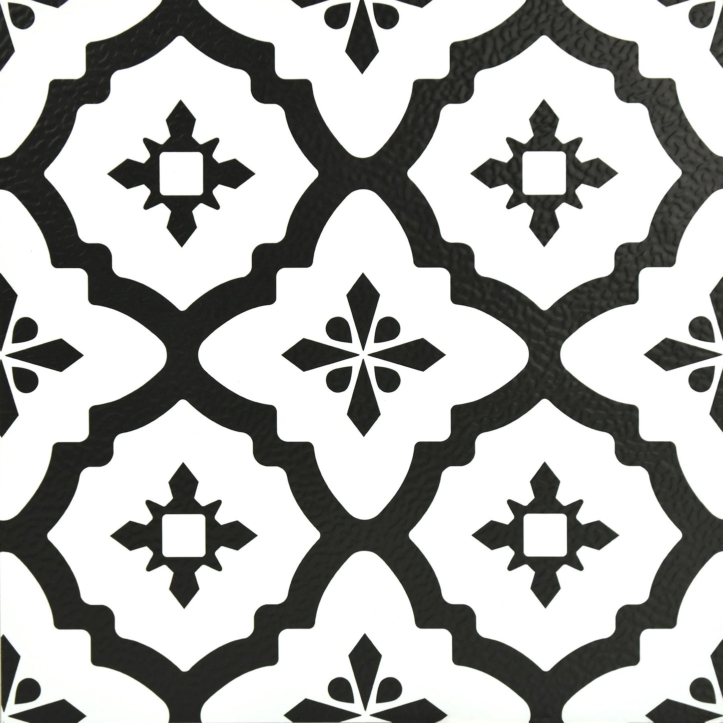FloorPops Comet Peel and Stick Floor Tiles, Black, Geometric Vinyl Floor Tiles, Water Resistant, 12 in x 12 in, Pack of 10