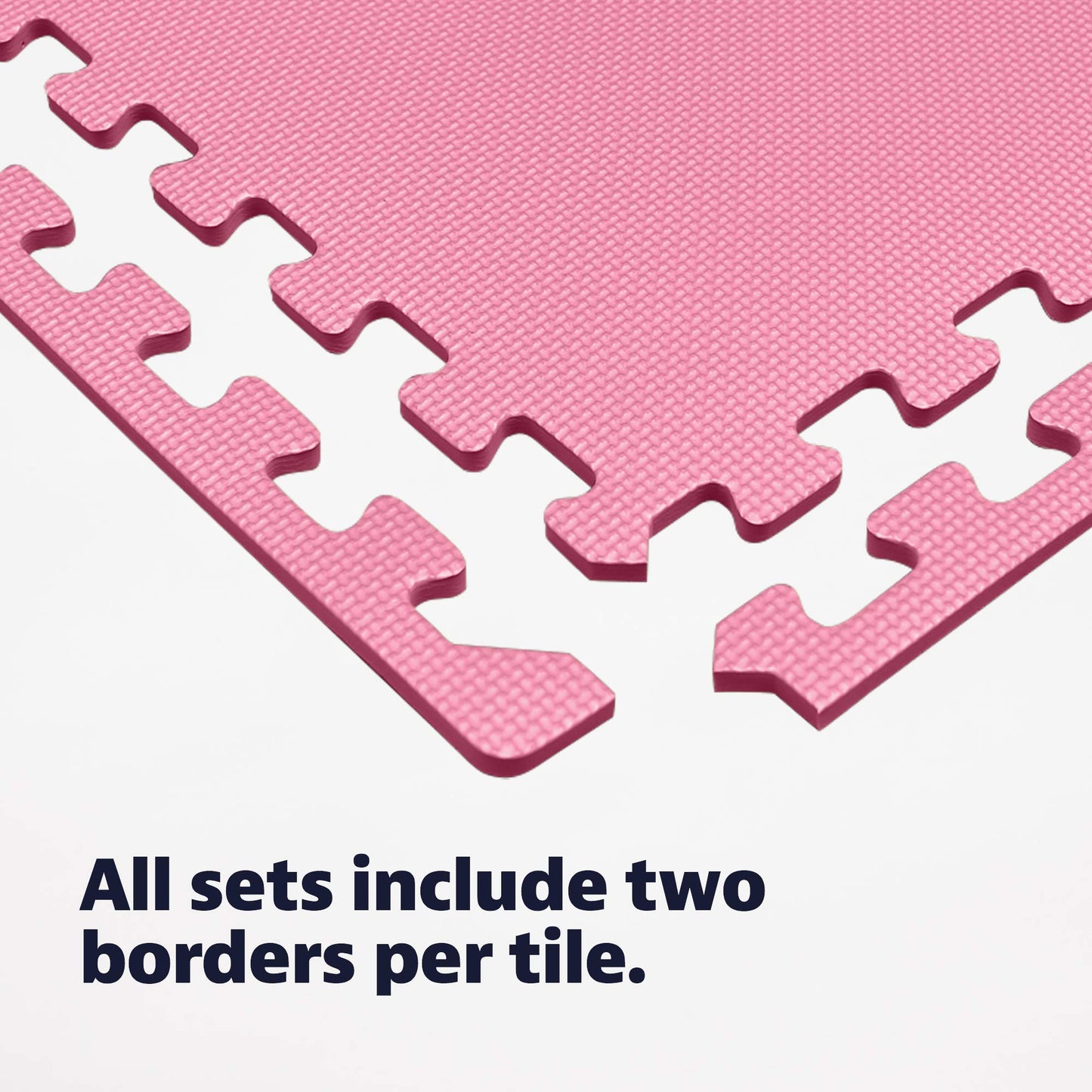 We Sell Mats 1/2 Inch Thickness Multipurpose EVA Foam Floor Tiles, Interlocking Floor Mat for Indoor Gym and Home Use, 24 in x 24 in, Pink, 16 Square Feet (4 Tiles)