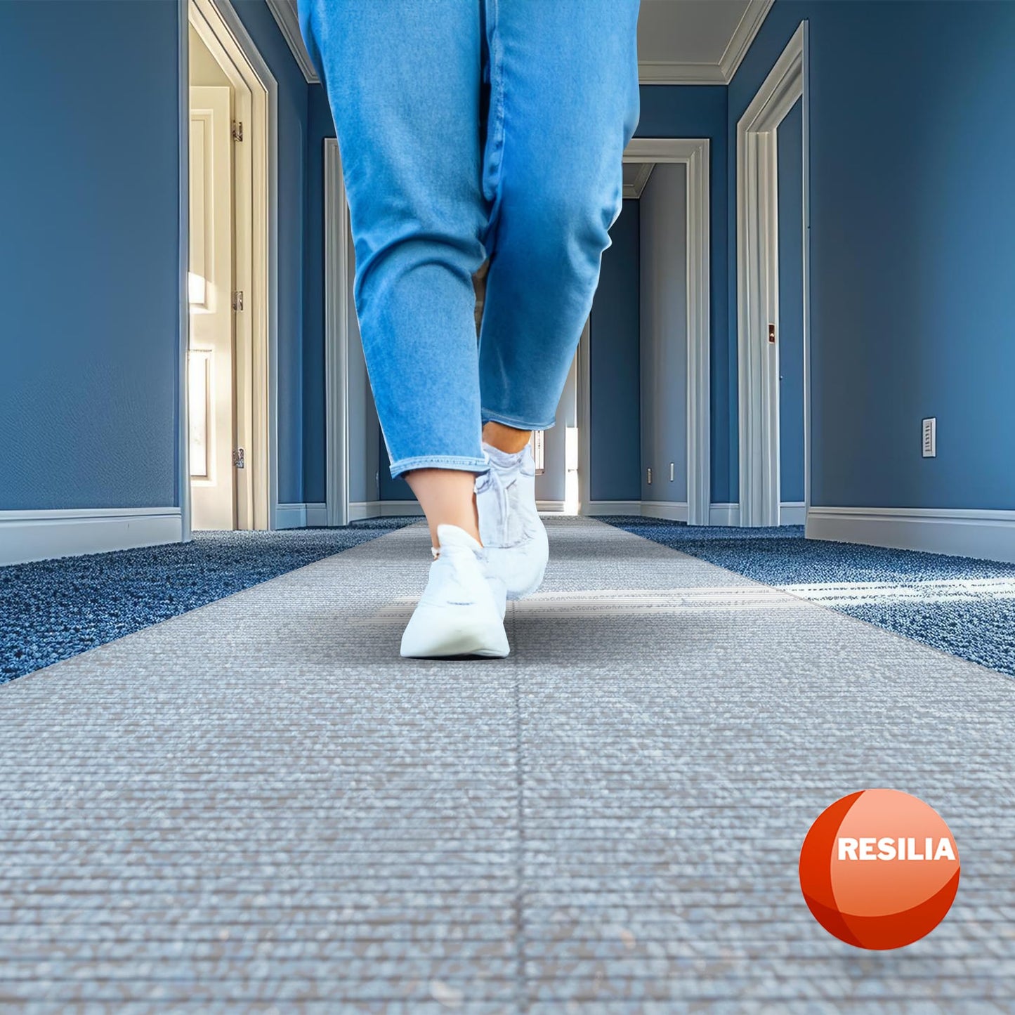 RESILIA Deep-Pile Carpet Runner - Plastic Vinyl Carpet & Rug Protector, Waterproof Clear Vinyl Floor Runners, 27 Inches Wide x 12 Feet Long, Made in The USA