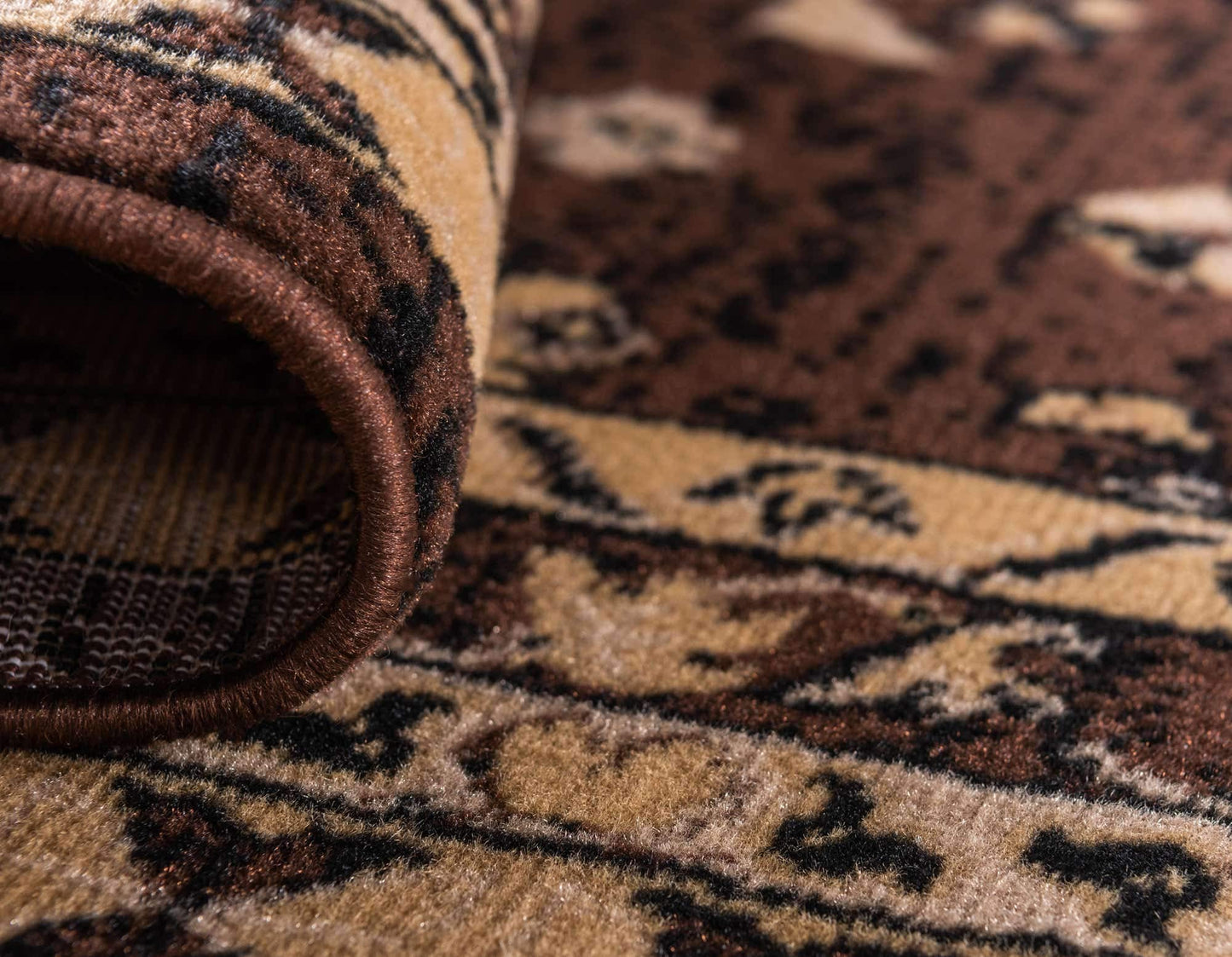 Unique Loom Taftan Collection Border Geometric Tribal Inspired Design Area Rug (2' 2 x 8' 2 Runner, Brown/ Tan)