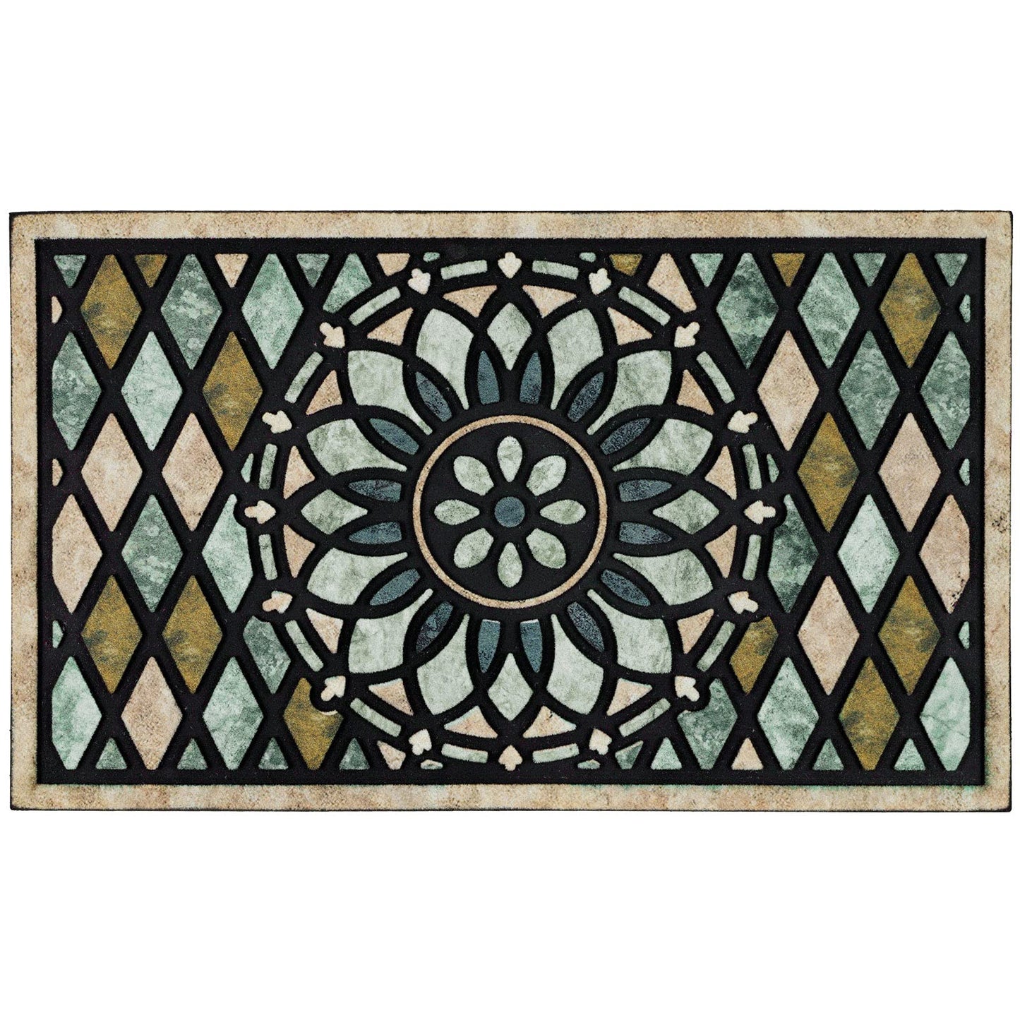 CHICHIC Welcome Door Mat 17x 30 Inch Front Doormat Outdoors for Home Entrance Outdoors Mat for Outside Entry Way Doormat Entry Rugs, Heavy Duty Non Slip Rubber Back Low Profile, Flower