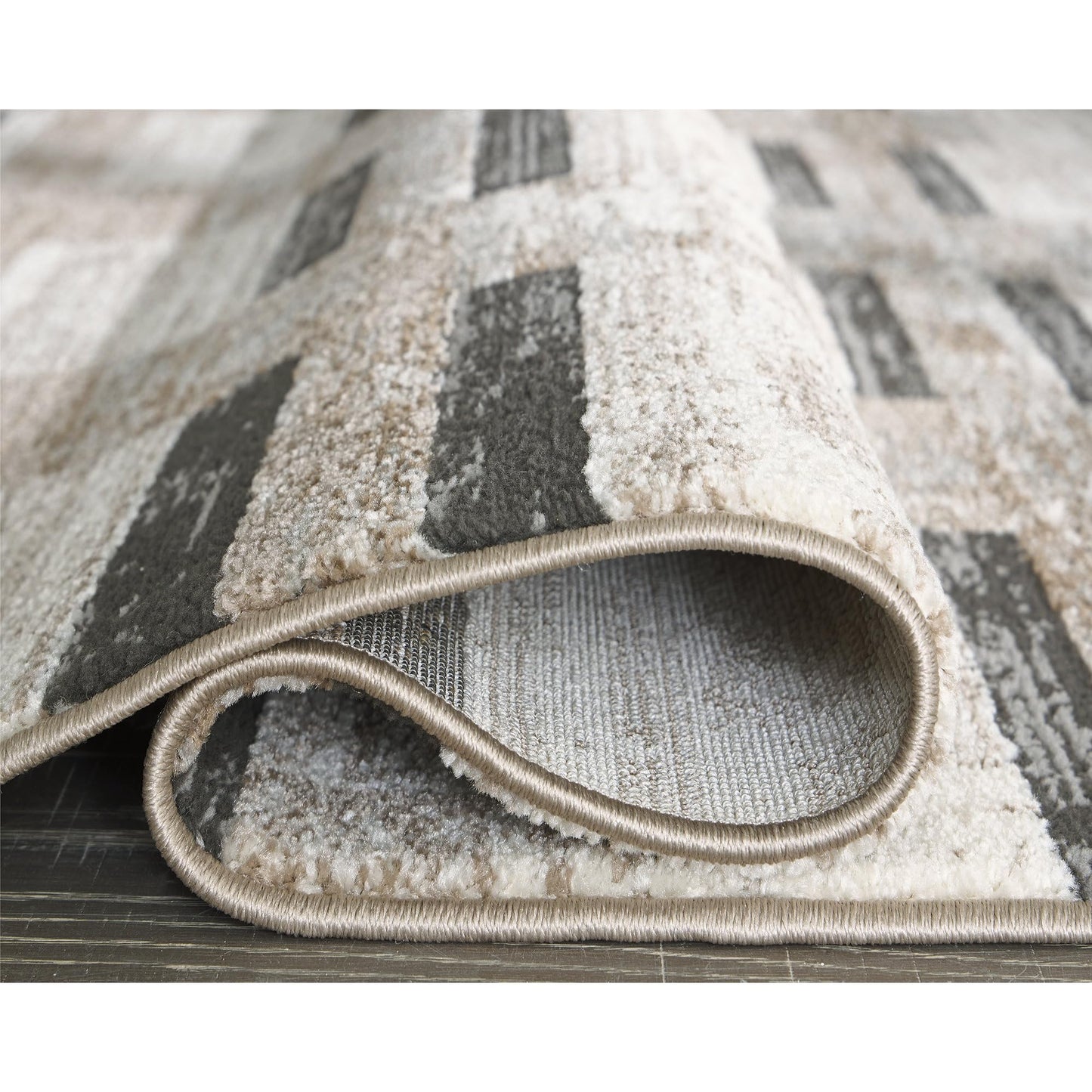 Signature Design by Ashley Alstone Transitional Striped 5 x 7 Indoor Area Rug, Beige & Black