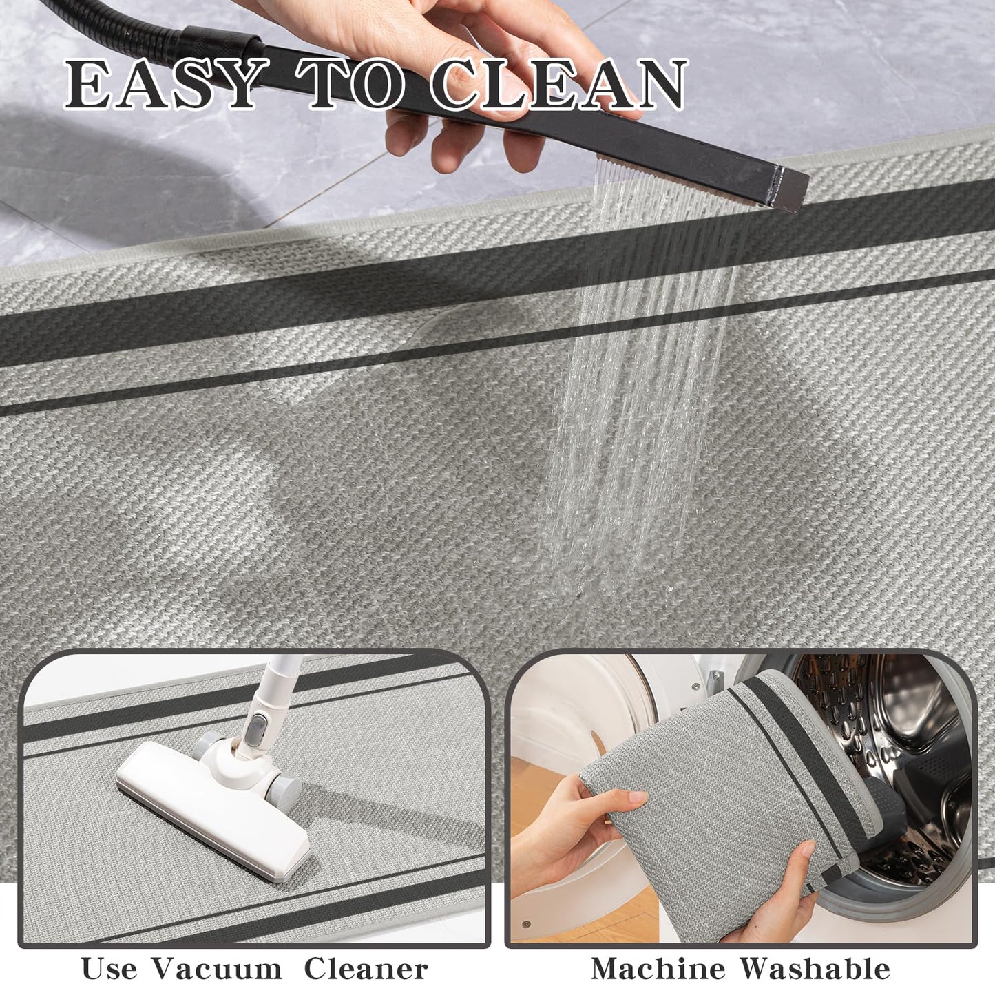 chakme Bathroom Rugs Mat U-Shaped 24x17, Ultra Thin Non Slip Bath Mat Small Quick Dry Absorbent Bath Mat for Bathroom Floor, (Dark Grey, U-24"x17")