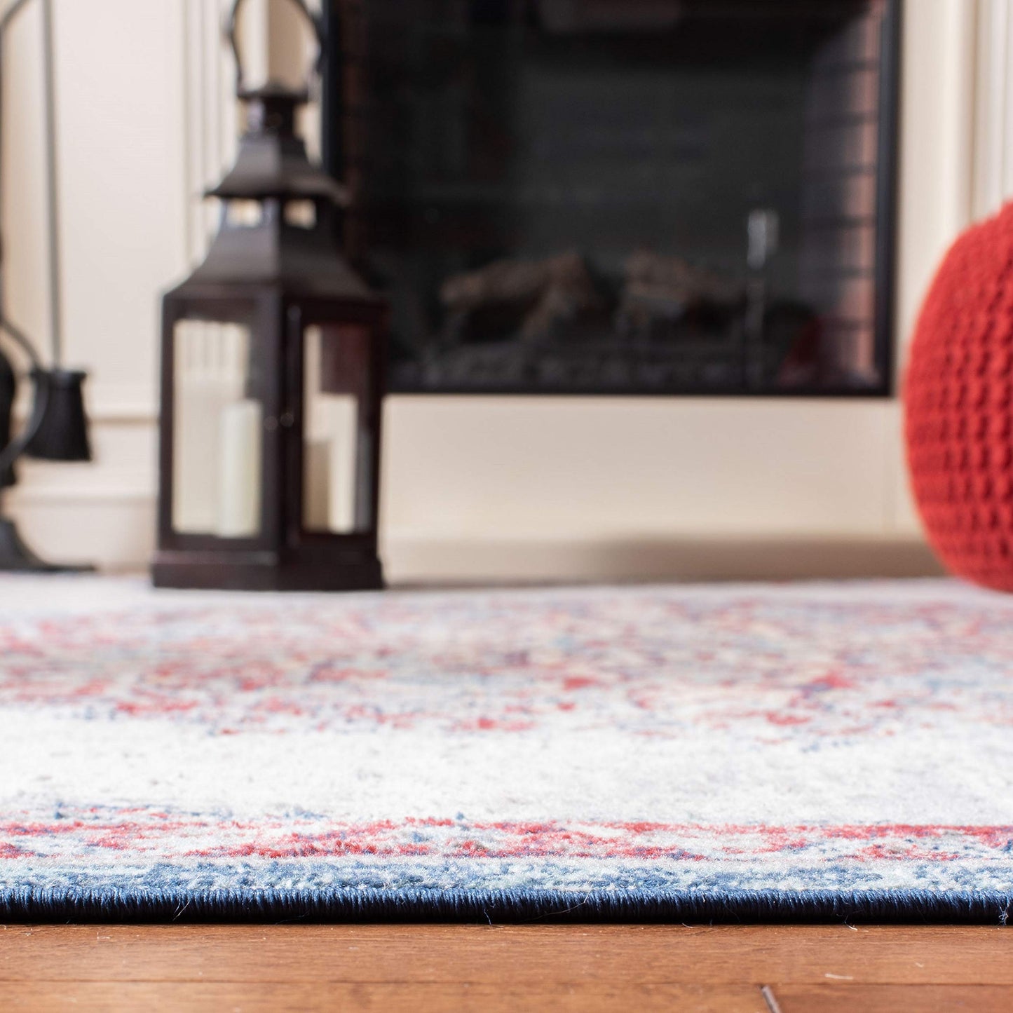 SAFAVIEH Brentwood Collection Runner Rug - 2' x 10', Ivory & Red, Medallion Distressed Design, Non-Shedding & Easy Care, Ideal for High Traffic Areas in Living Room, Bedroom (BNT867A)