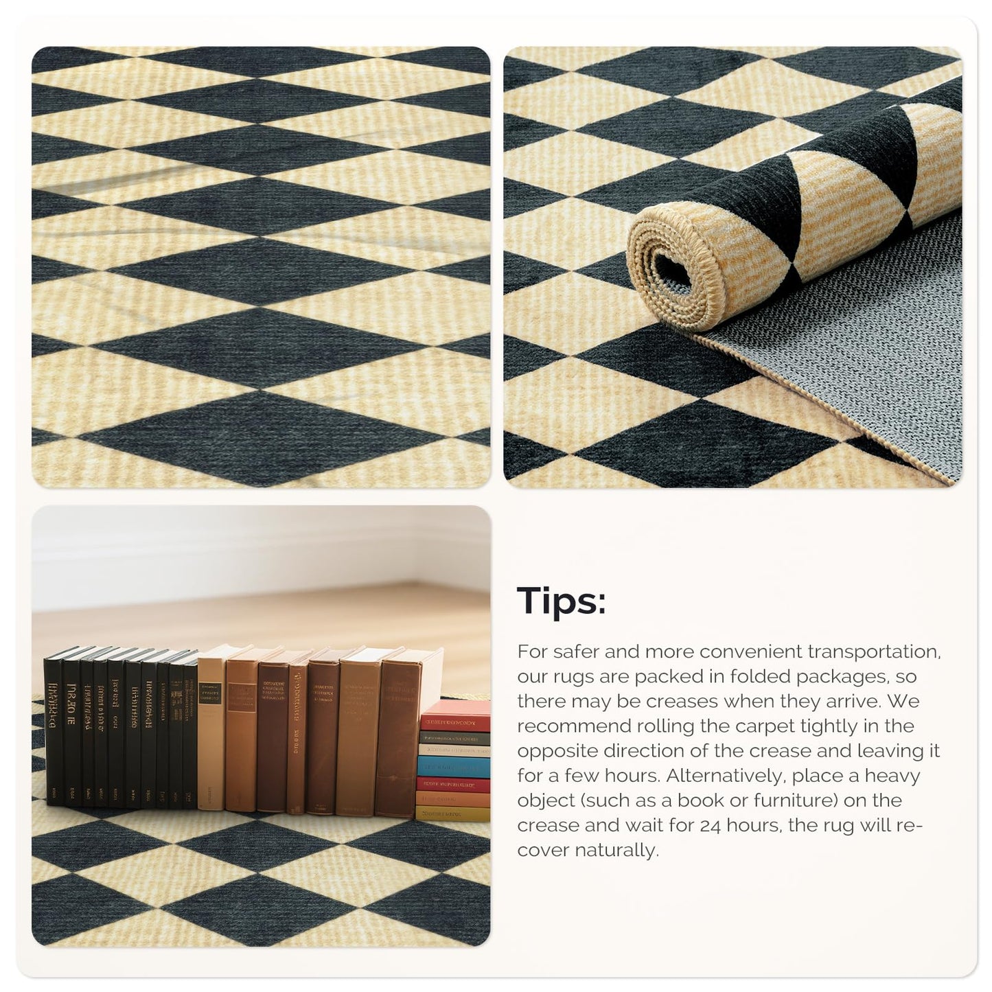 LIVEBOX Checkered Rug Runners for Hallways 2.5x8, Non Slip Kitchen Washable Runner Rugs, Moroccan Plaid Indoor Carpet Runner for Entryway Bathroom Bedroom Laundry