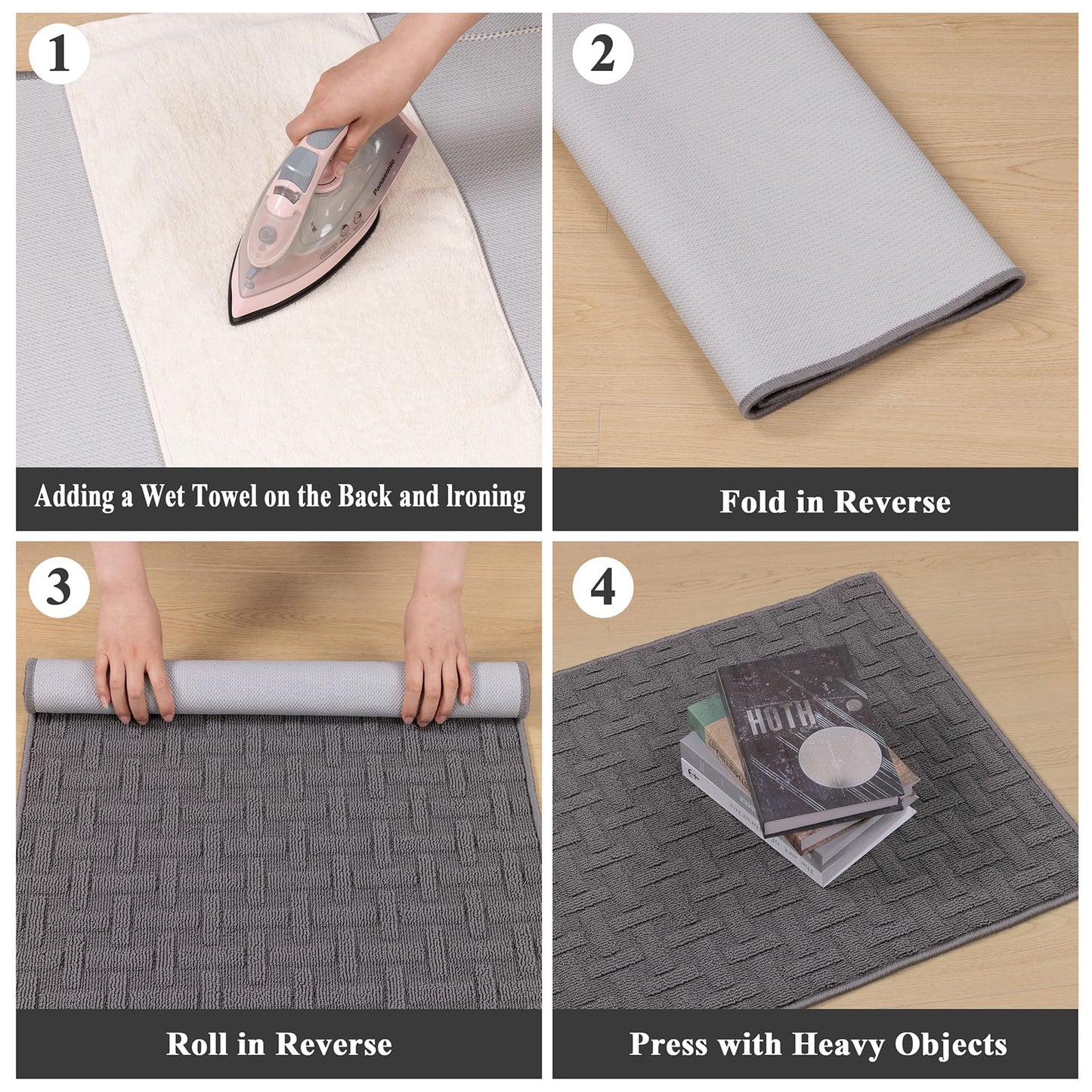 Ileading Indoor Door Mat 32"x48", Absorbent Dog Muddy Paws Mat, Low-Profile Entrance Runner Carpet with Non-Slip Rubber Backing, Washable Inside Welcome Mat for Hallway,Entryway,Kitchen (Grey)