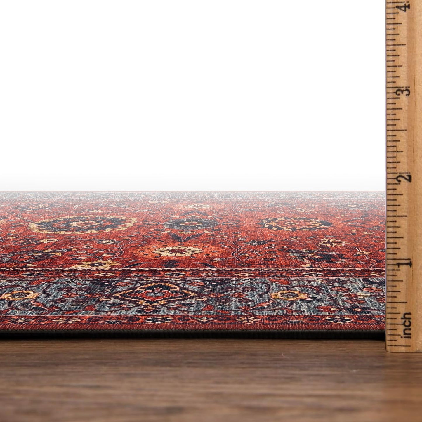 Keen Home Design 6x9 Rug - Machine Washable Area Rug with Non-Slip Backing, Ideal for Living Room, Dining Room, Bedroom - Vintage, Easy Clean, Durable, Low Pile Rug - (6' x 9')