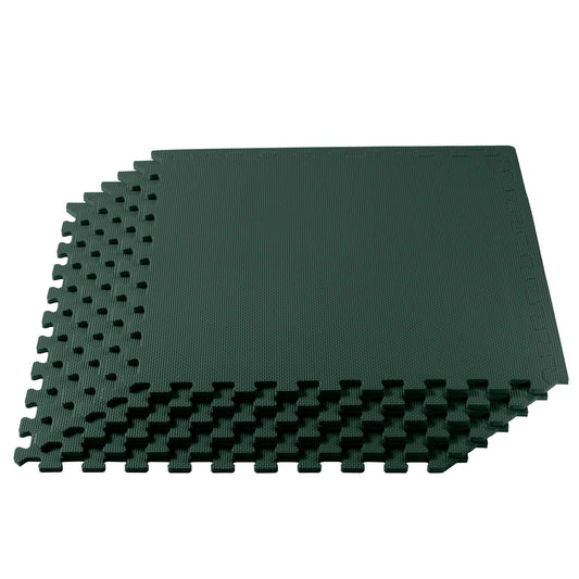 We Sell Mats 1/2" Thick Multipurpose EVA Foam Exercise Floor Mat, Interlocking Tiles, Anti-Fatigue for Home or Gym, 24 in x 24 in, 4 Tiles, Hunter Green