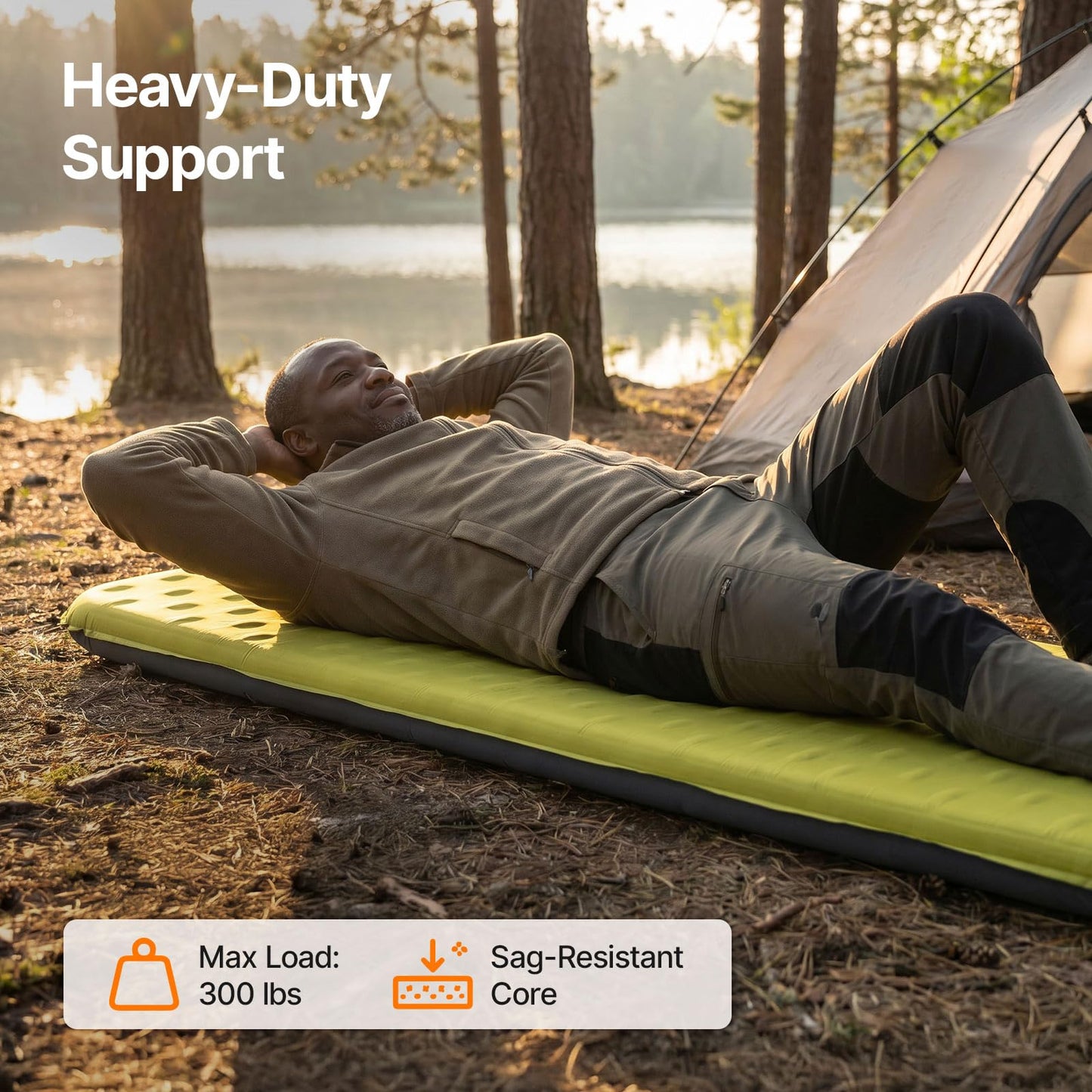 OGERY Sleeping Pad for Camping, High-Density Foam Camping Mattress, 1.6-Inch Thick Insulated Sleeping Mat for Tent Floor, SUV Car Bed, Camping Cot, Packable Travel Bed with Pump Sack