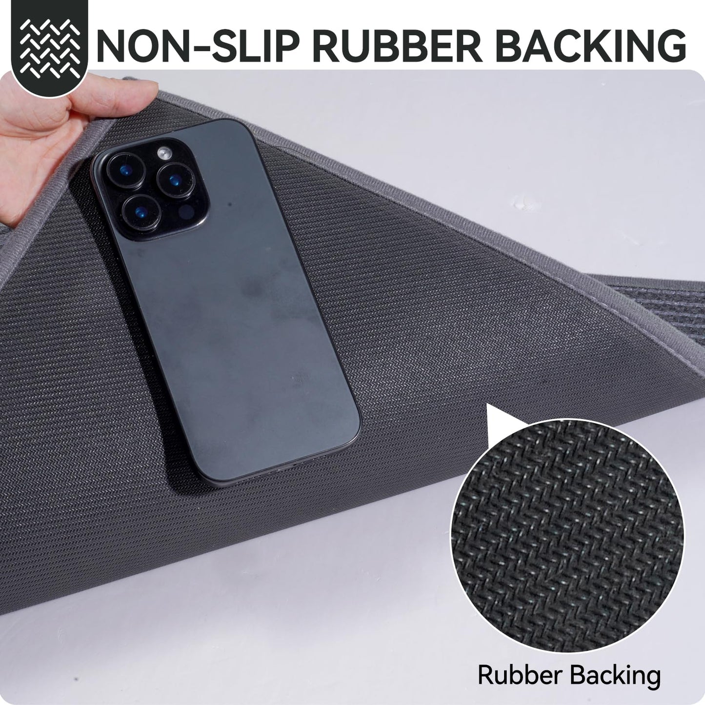 QiCaiJia Front Door Mat 31''x47'', Non Slip Absorbent Dirt Resist Washable Low-Profile Indoor Doormat, Easy Clean Welcome Entryway Door Mats, Grey