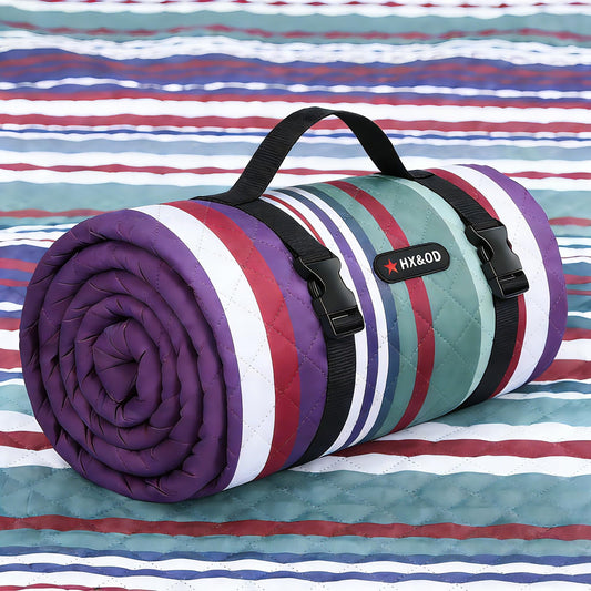 HX&OD Extra Large Picnic Blanket Outdoor 80”x80” Waterproof Picnic Mat Foldable 3-Layer Camping Blanket Portable with Carry Strap Park Blanket for Grass(Red)