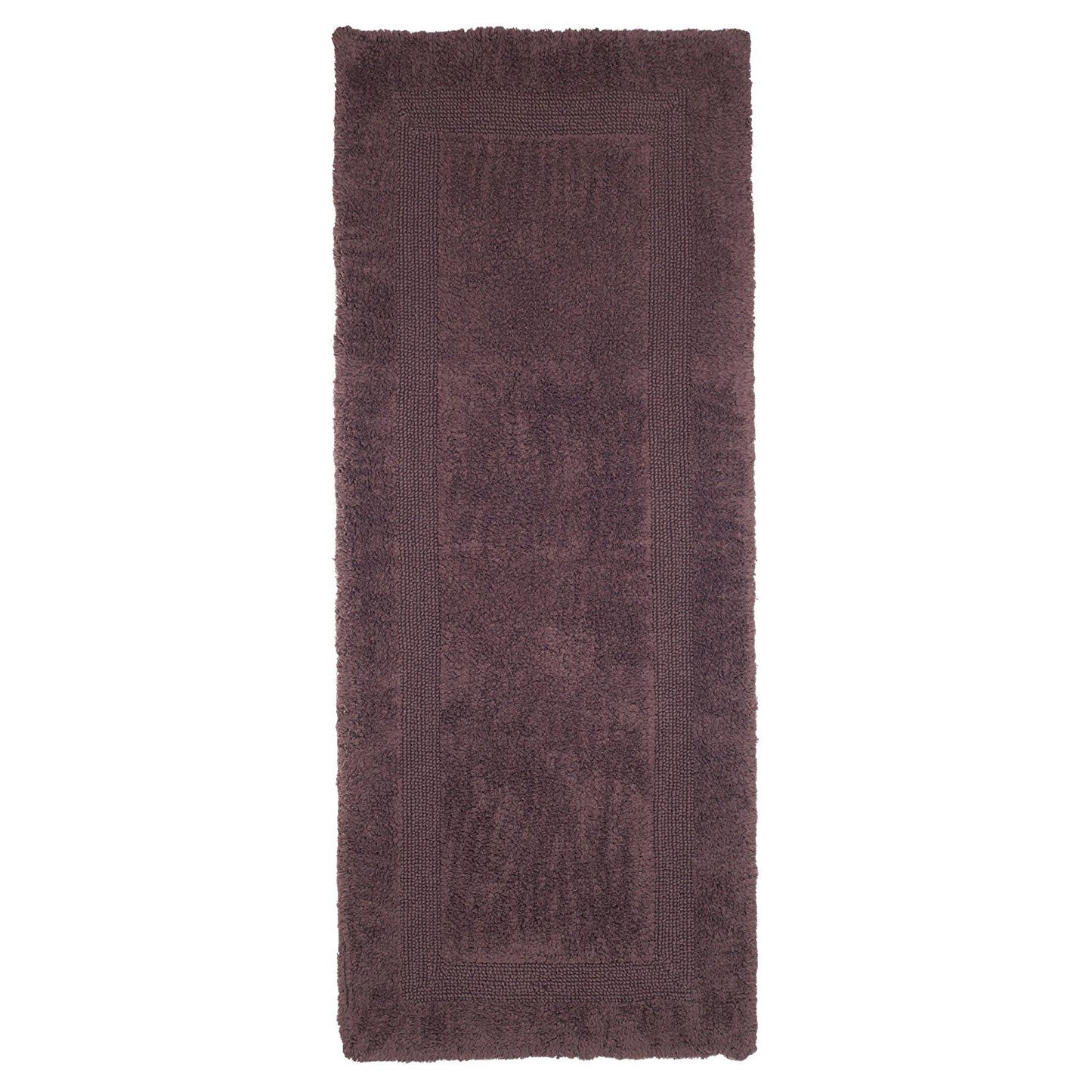 Lavish Home Reversible Long Bath Mat - 60x24-Inch Plush Cotton Bathroom Runner - Machine Washable Bath Mats for Bathroom, Kitchen, or Laundry Room (Chocolate)