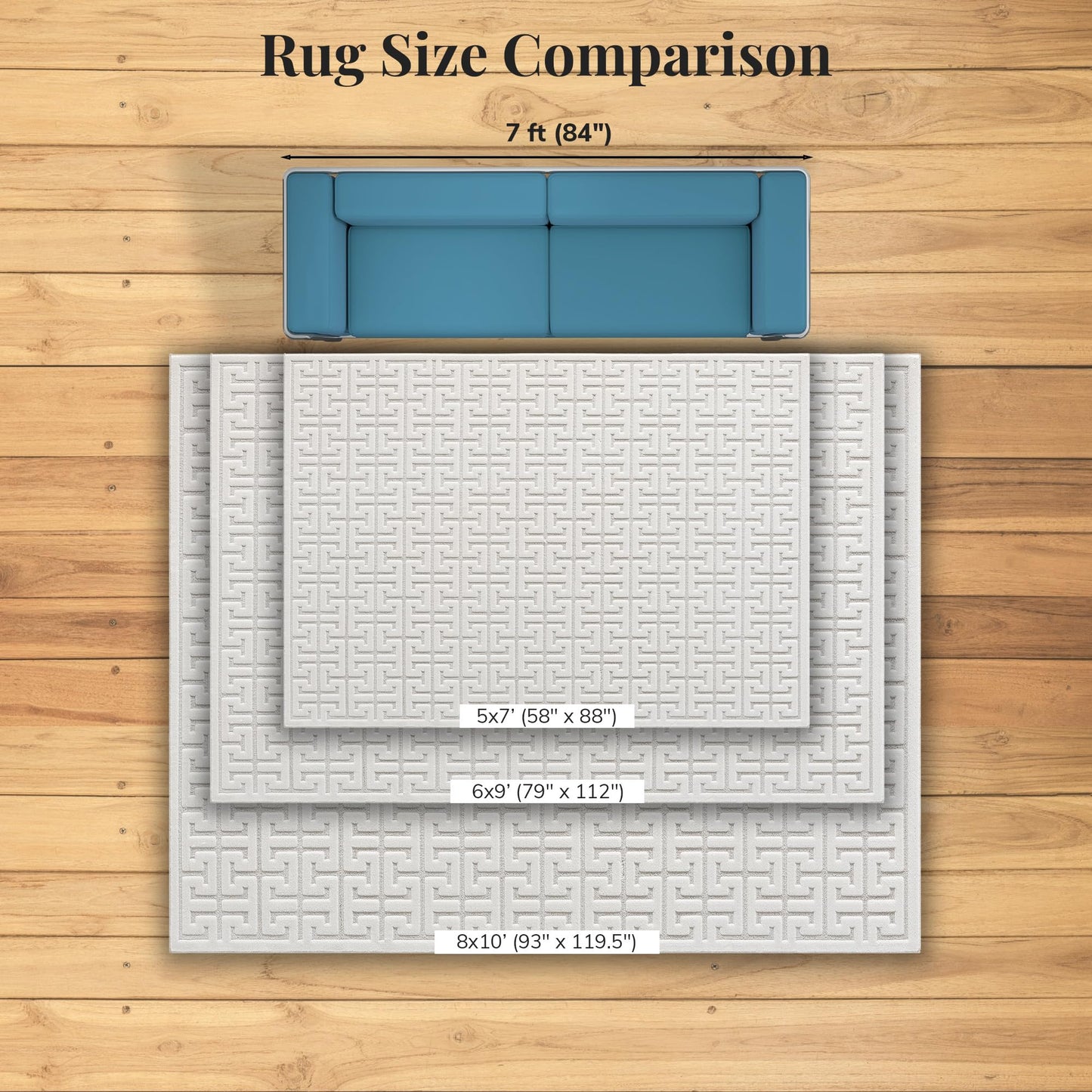 LUXE WEAVERS Modern Geometric Trellis Cream 6x9 Area Rug