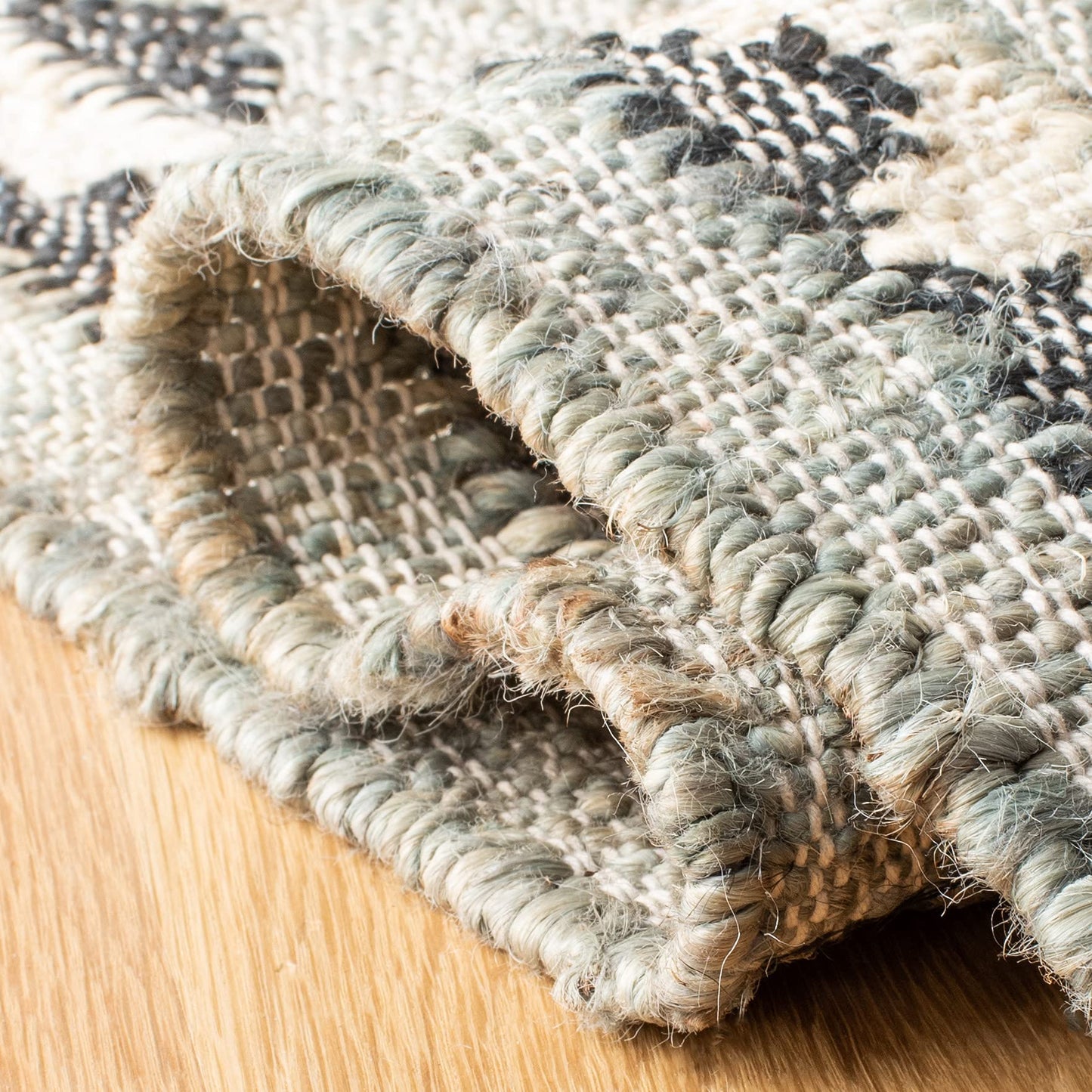 SAFAVIEH Kilim Collection Runner Rug - 2'3" x 9', Blue & Black, Handmade Flat Weave Jute, Ideal for High Traffic Areas in Living Room, Bedroom (KLM761M)