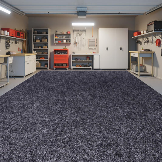 Evercomfy Garage Floor Mat, 7.4 x 17 Ft Waterproof Mat with Non-Slip Backing, Reusable Absorbent Surface, Easy Clean Floor Protector Oil Spill Mats for Garage, Driveway, Workshop