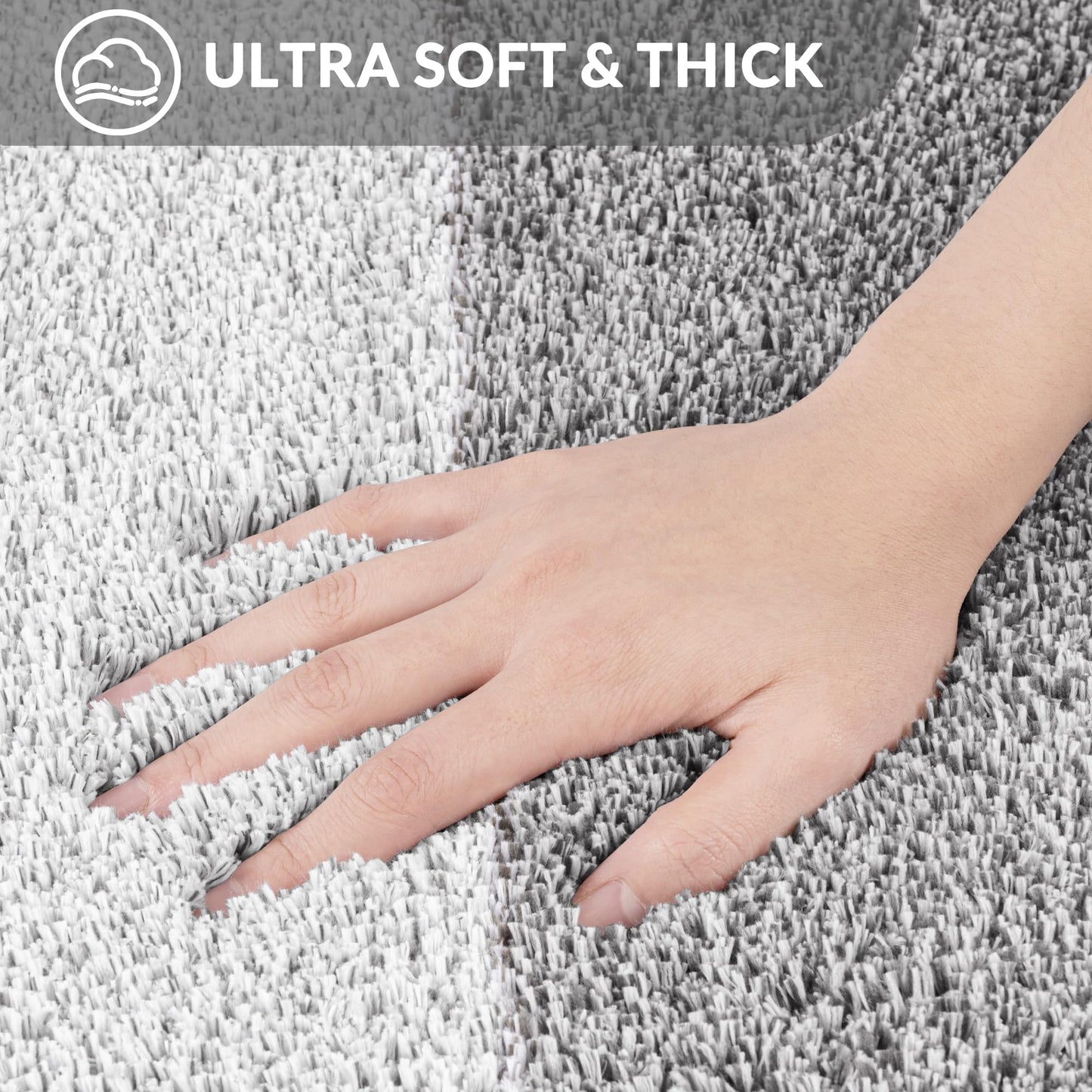 Exclusivo Mezcla Bathroom Rugs Mat 17x24, Extra Soft Non Slip Absorbent Microfiber Bath Rugs, Machine Washable Quick Dry Bath Mats for Bathroom Floor, Shower, Home Decor, Gradient Grey