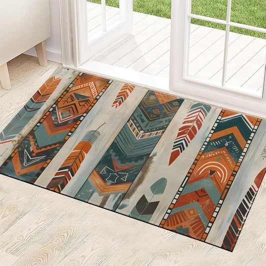 ainori Rustic Southwestern Boho Indoor Door Mat 29.5x17in,Non Slip Backing Colorful Feather Floor Mats,Non Woven Entryway Rug,Welcome Rugs Decor,for Entrance Inside Bedroom,Practical Doormats Gifts