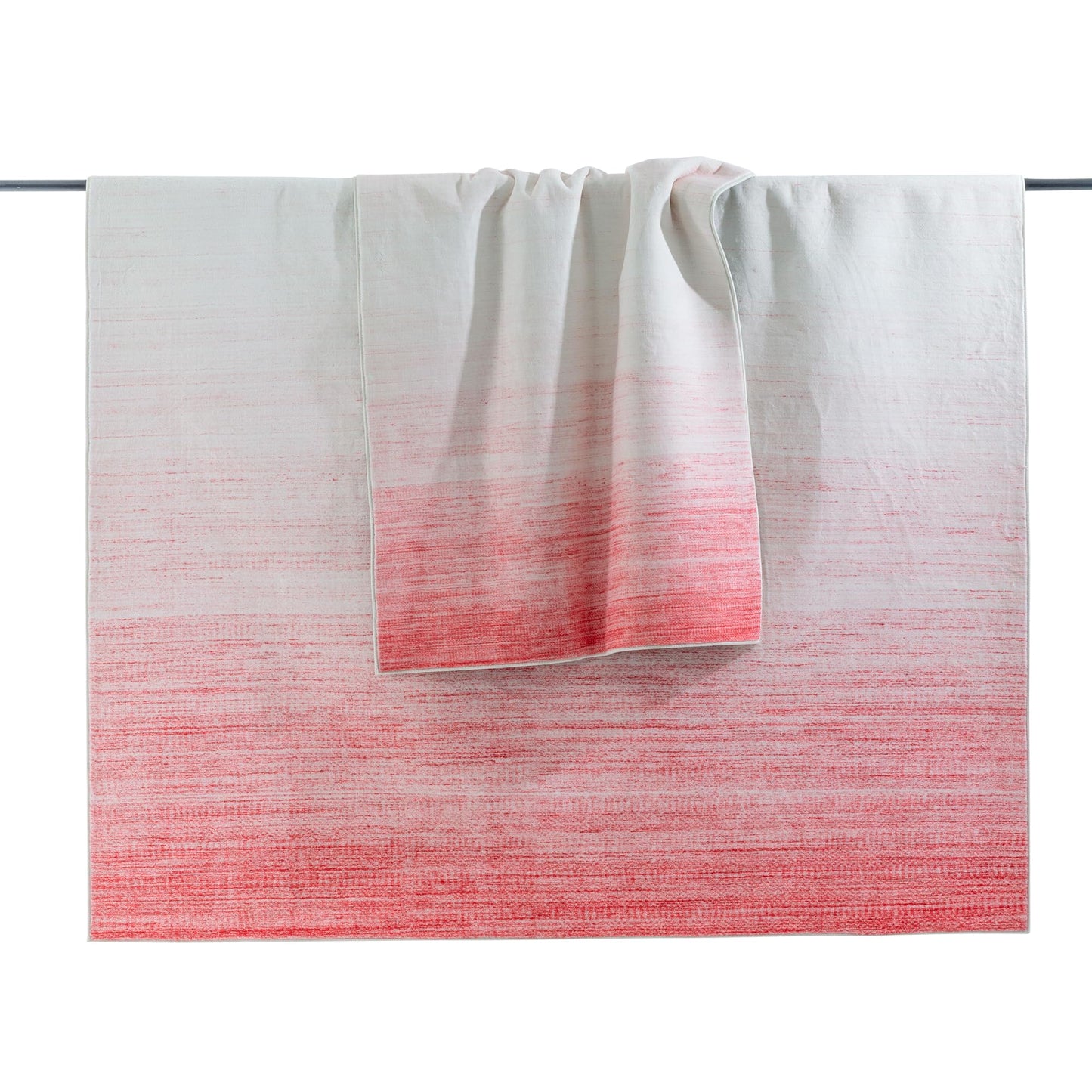 Carvapet 9x12 Area Rug - Pink Gradient Ombre Modern Carpet Low Pile, Non Slip Rubber Backing Easy Clean Foldable Big Thin Floor Rugs for Living Room Bedroom