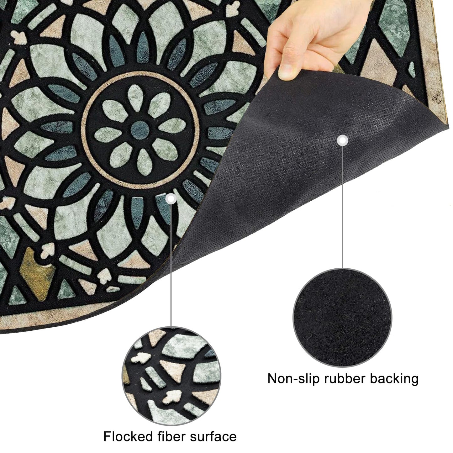 CHICHIC Welcome Door Mat 17x 30 Inch Front Doormat Outdoors for Home Entrance Outdoors Mat for Outside Entry Way Doormat Entry Rugs, Heavy Duty Non Slip Rubber Back Low Profile, Flower