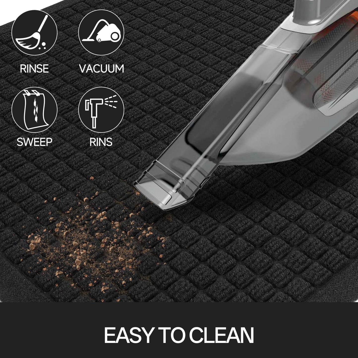 Cybstrax Front Door Mat Indoor Outdoor, 36"x60" Heavy Duty All-Weather Doormat, Non-Slip Waterproof Absorbent Commercial Floor Mat for Garage, Patio, High Traffic Areas