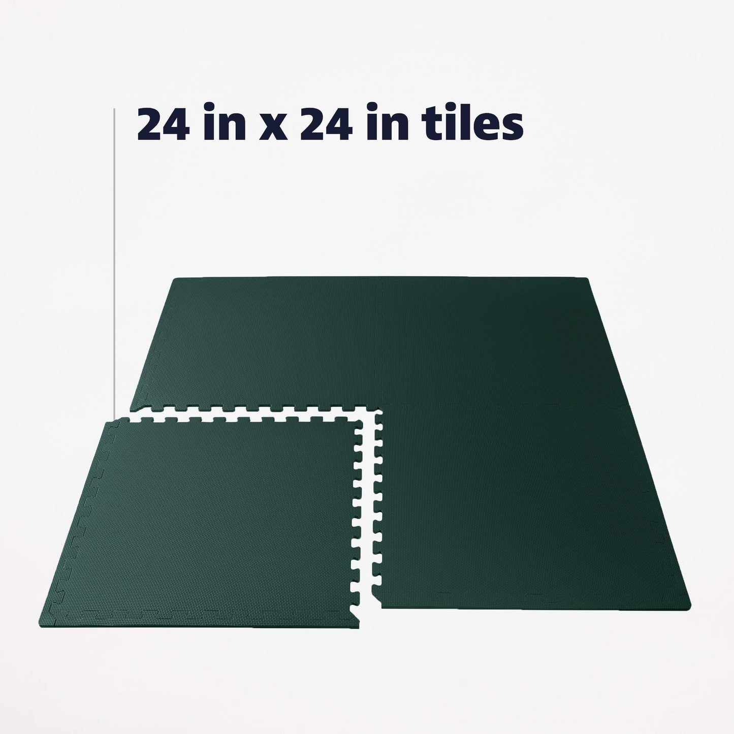 We Sell Mats 1/2" Thick Multipurpose EVA Foam Exercise Floor Mat, Interlocking Tiles, Anti-Fatigue for Home or Gym, 24 in x 24 in, 4 Tiles, Hunter Green