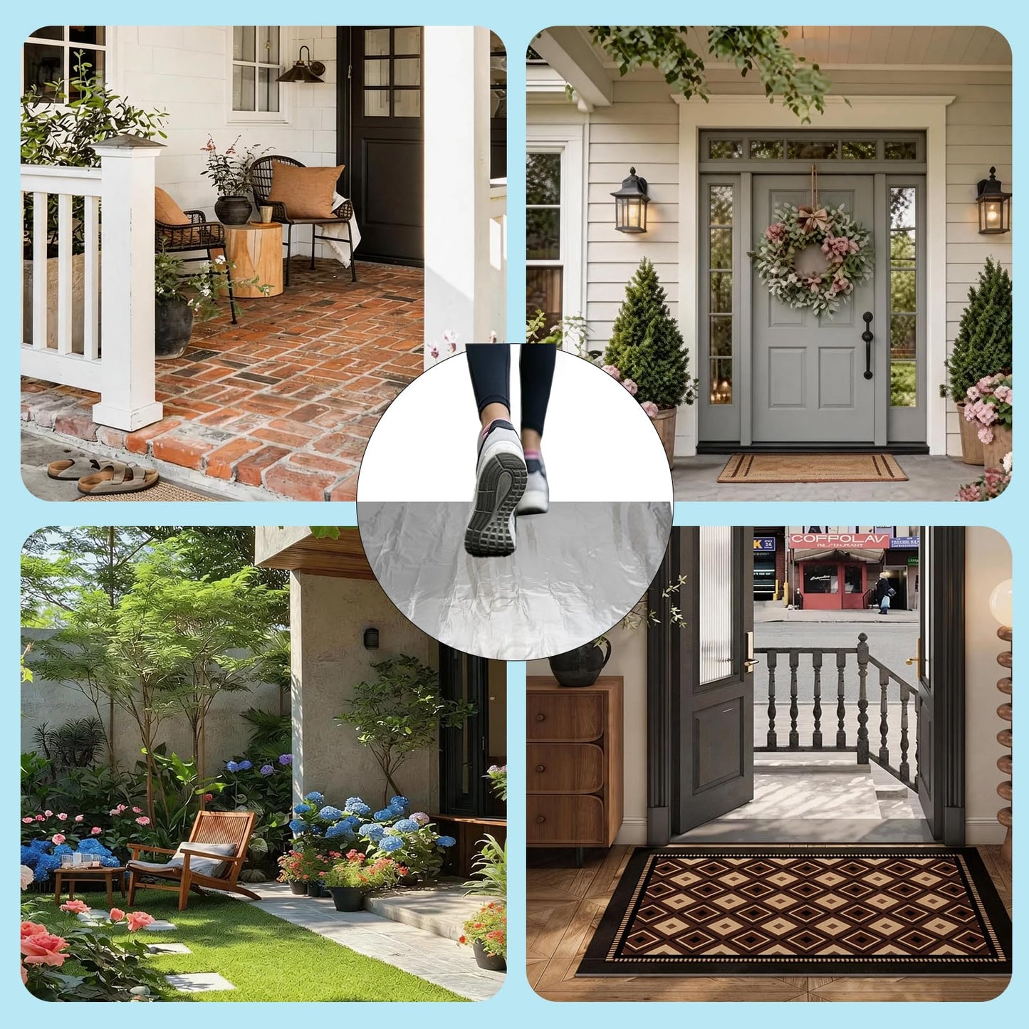 Sticky Door Mat Adhesive Floor Mats 18" x 24" 1 Pack, 30 Sheets Peel-Off, Quick Clean Shoes Dirt for Yard Outdoor Indoor Entrance Floor Entryway Front Door, Grey