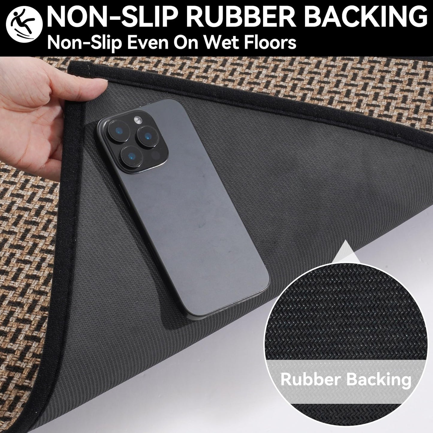 YDKGL Door Mat Entrance 24x35, Dirt Resistant and Absorbent, Non-Slip Rubber Backing Floor Mats, Easy Clean Low-Profile Doormat for Entryway, Front Door, Inside Entrance, Black