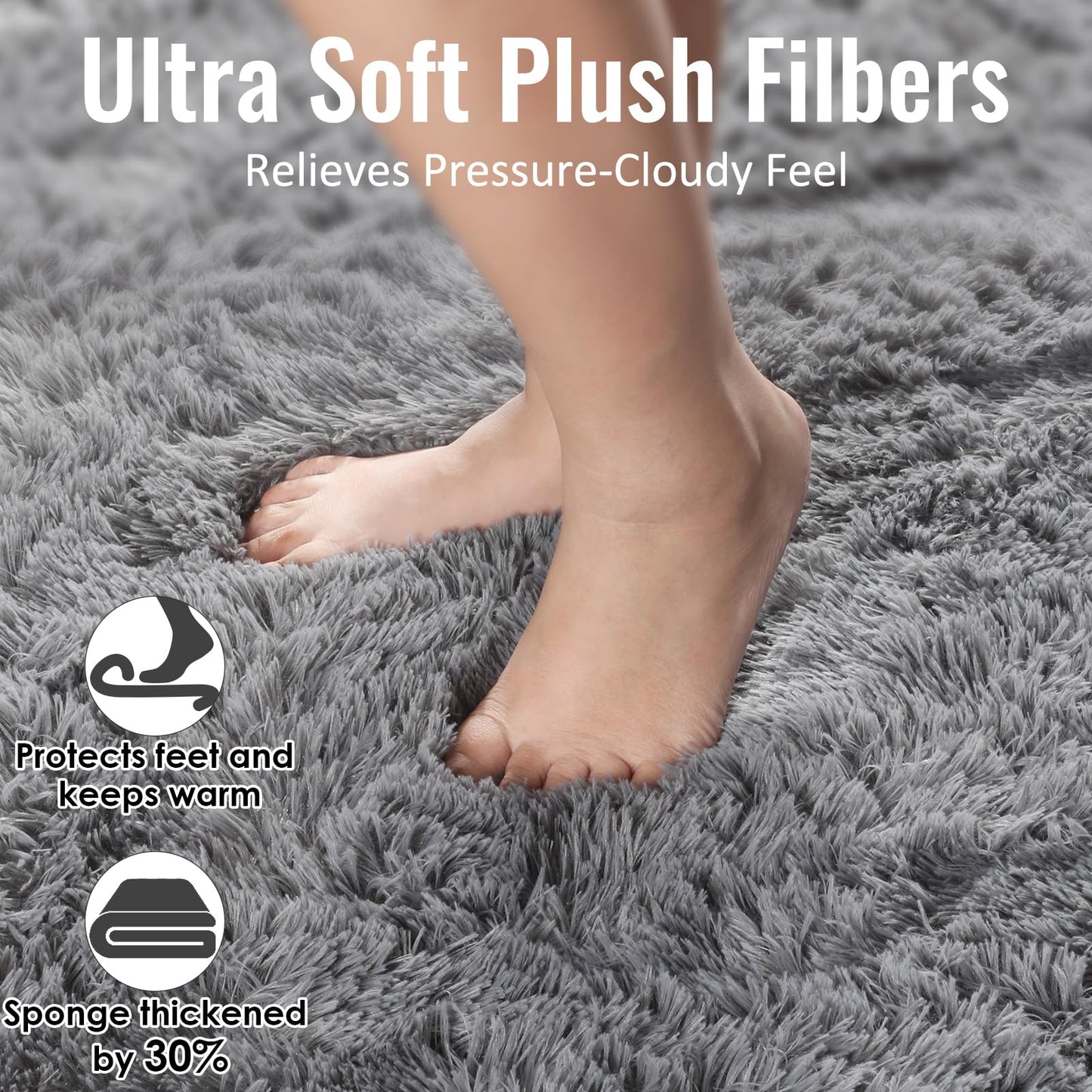 PAGISOFE 8x10 Living Room Rug Grey, Soft Large Rugs for Bedroom, Thick Shaggy Big Carpet, Plush Fur Kids Rugs for Playroom, Fuzzy Modern Area Rug for Classroom, Home Decor, Shag Indoor Fluffy Rug