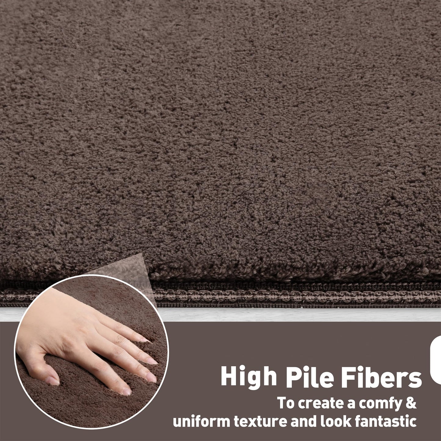 PURE ERA Carpet Stair Treads Ultra Plush 8" X 30" Soft Indoor Stair Protectors Pet-Friendly Non-Slip Skid Resistant Tape Free Washable Reusable(14 Pieces, Dark Brown)