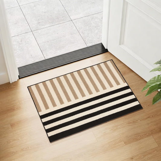 19.5"x31.5" Khaki Indoor Door mat Non-Slip Inside Front Doormats Entryway Mat Resist Dirt Washable Low Profile Floor Mats for Indoor Outdoor Home Patio