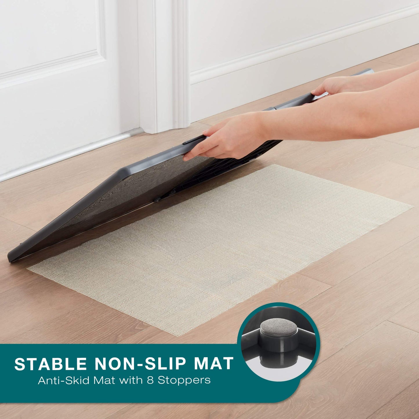 Cleanse My Sole Sanitizing Shoe Door Mat - Disinfecting - Quick 2 Step Cleaning - Durable - Ultra Absorbent - Anti Slip Bottom - Automatic Shoe Sole Cleaner - 17” x 13”