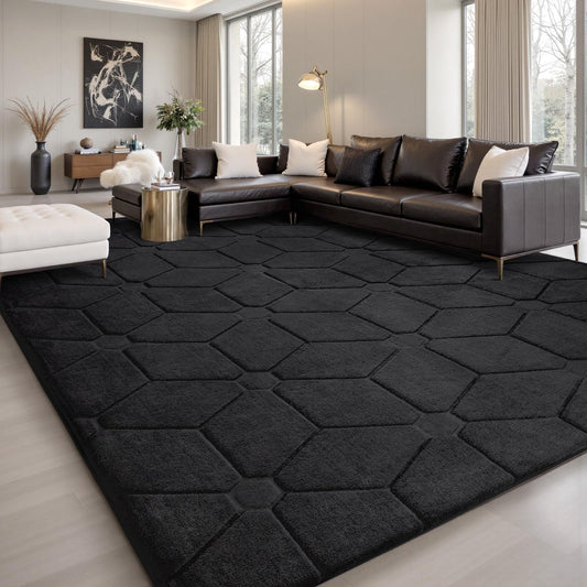 Sour Lemon Area Rugs 9x12 Living Room, Soft Large Area Rug Fluffy Grey Rugs for Bedroom，Machine Washable Area Rug Non Slip Carpet Rug for Living Room Playroom Kids Room Home Decor
