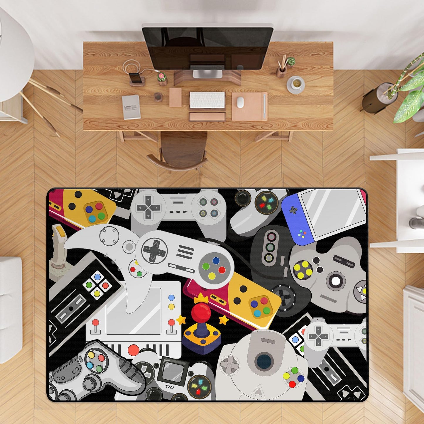 Lacut Game Rug Teen Boys Carpet with Game Controller Decoration, 3D Gaming Rugs for Boy’s Bedroom Living Room Playroom, Non-Slip Gamer Carpet Children Gaming Area Rugs (60" x 40")