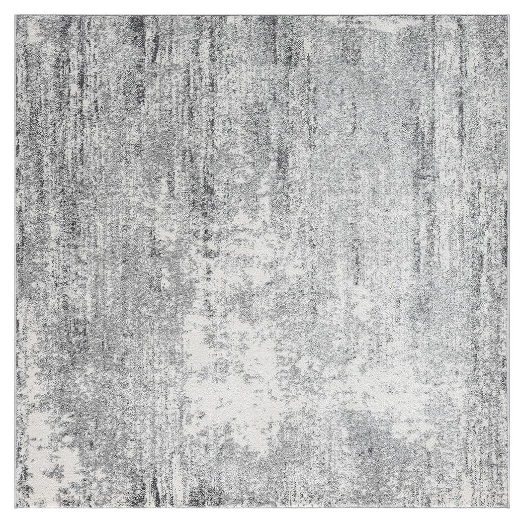 Keen Home Design Area Rugs - 10ft Round Non-Shedding, Abstract Rugs for Kitchen, Living Room, Bedroom, Dining Room, Entryway - Size: 10' Square, Abstract Cream/Grey