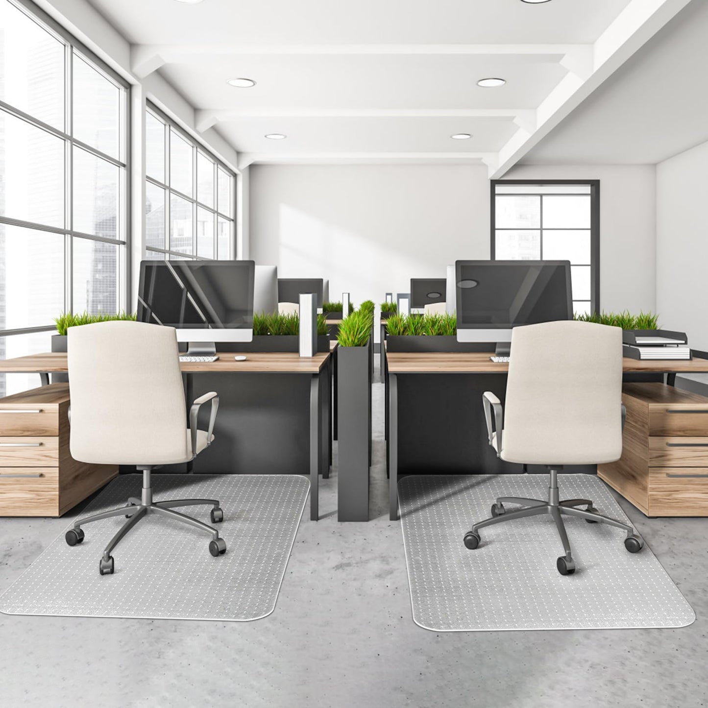 BesWin Chair Mat for Carpets, Transparent Office Chair Mat for Low Pile Carpeted Floors, Computer Desk Chair Mat for Office Chair on Carpet for Work, Home, Gaming, Easy Glide (Rectangle) 30" X 48"