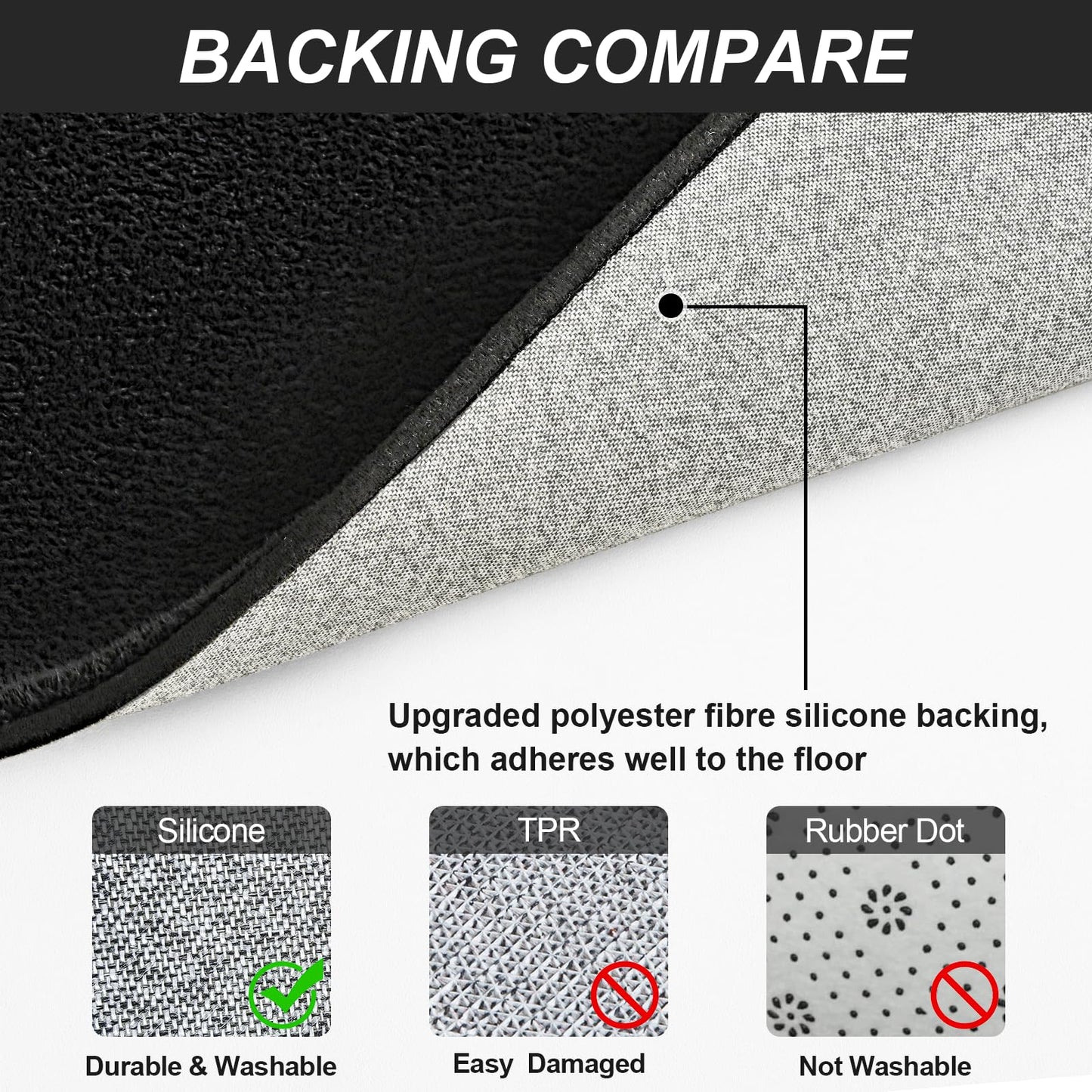 Vasofe Black Area Rugs for Living Room Bedroom, 4x6 Modern Thickened Memory-Foam Throw Carpet, Super Soft Kids Boys Girls Rug, Non-Slip Washable Carpets for Dorm Nursery Classroom Office Decor