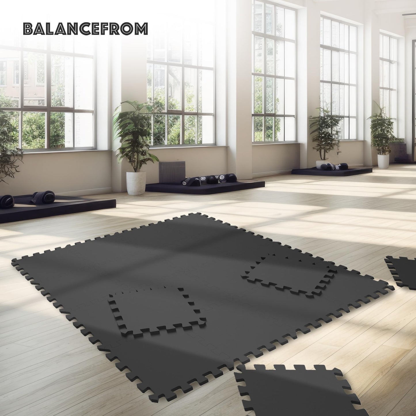 BalanceFrom Puzzle Exercise Mat 1/2" Thick, EVA Interlocking Foam Floor