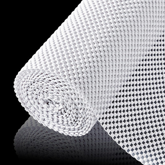 ALIUNI Shelf Liner for Kitchen Cabinet, Drawer Liners Non Slip Non Adhesive Thick Mat, Breathable Dresser Pantry Bathroom Protector, White, 12" x 120"