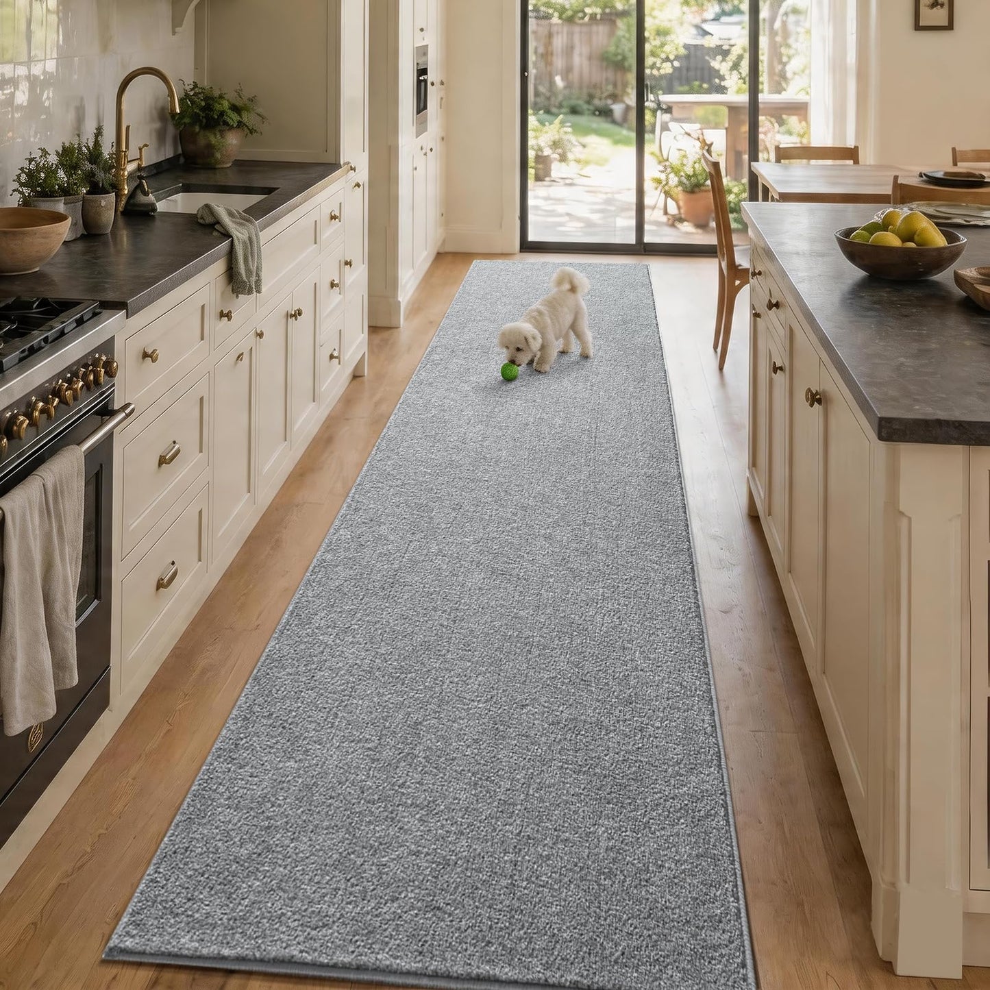 2x10 Washable Runner Rug for Hallway Kitchen Bedroom, Low-Pile Non-Slip Thin Area Rug for Entryway Bathroom, Indoor Carpet for Bedside Laundry Living Room Home Decor (Grey)
